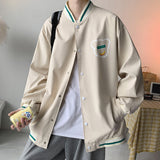The Bears Varsity Jacket Autumn Couple Baseball Uniform Men Cartoon Bear Stand Collar Coat Jacket Men