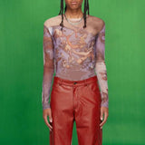 Rave Outfits Men Long Sleeve Shirt See-through Bottoming Shirt Men's Elastic Transparent Sexy T-shirt