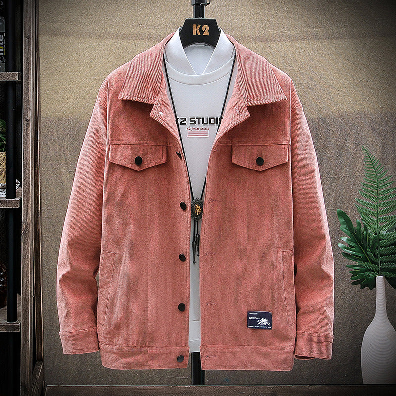 Corduroy Varsity Jacket Corduroy Coat for Men Spring and Autumn Jacket Student Autumn and Winter Clothes Top Clothes