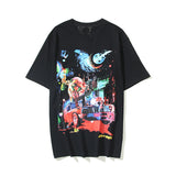 Vlone T Shirts Painted Graffiti Large V Short Sleeve T-shirt Men and Women Couple Street Hip Hop Half Sleeve