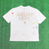 Gallery Dept Gallery DEP Color Splash-Ink Letter Short Sleeve Loose Couple T-shirt Men's Fashion