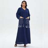Muslim Women Stylish Kashibo Abaya Muslim Ladies Long Gown Islamic Clothing Jilbab Jalabiya Summer Casual Dress