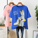Bugs Bunny Shirt plus Size Women's Summer T-shirt Women's Short Sleeve