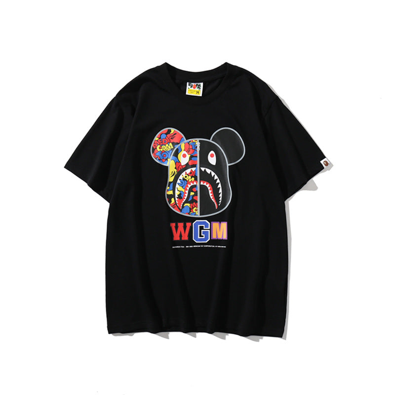 WGM Shirt Colored Mosaic Printed round Neck T-shirt