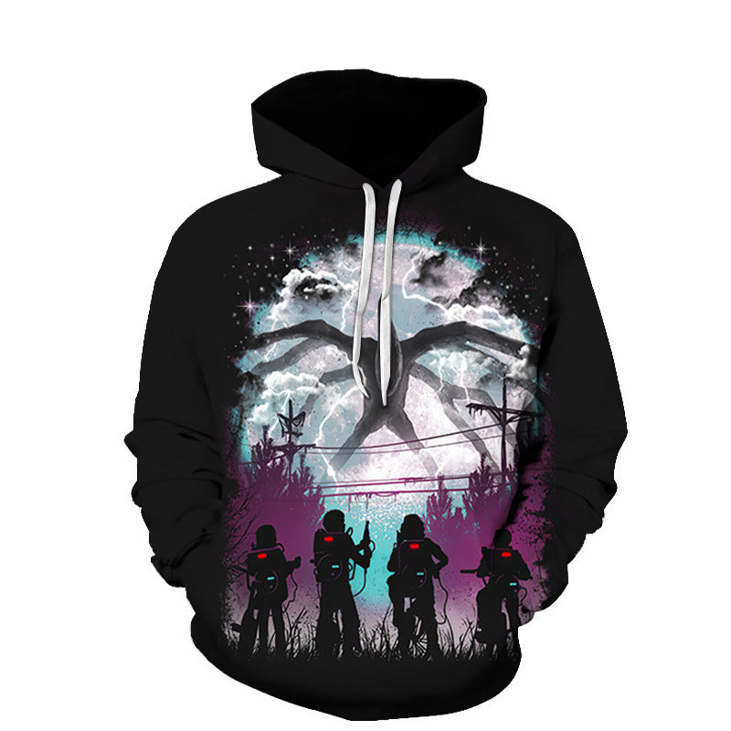 Stranger Things Hoodie Stranger Things 3D Digital Printing Loose Trendy Adult Children's Sweater Hoodie