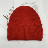 Toboggan Hat Autumn and Winter Knitted Woolen Cap Women's Warm Pullover Hat