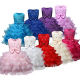 Toddler Girls Sequin Gown Dress Children Shirt Lace Girl Dress Inserted Beads Bow Princess Dress