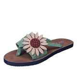 Women Open Toe Sandals Flats Summer Flower Flip Flops Flip-Flops Flip-Flops Casual Beach Slippers