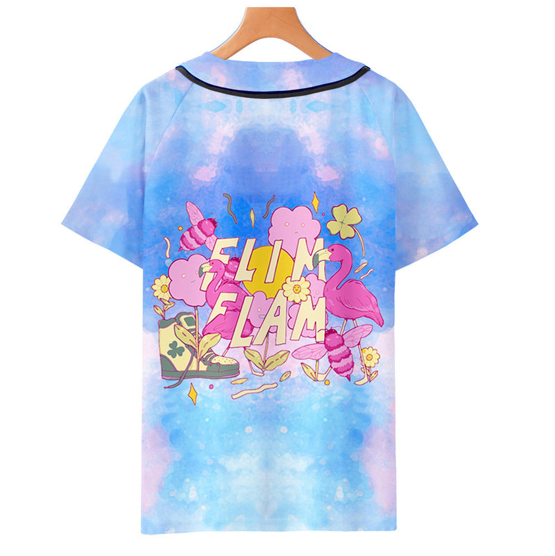 Baggy Baseball Jersey Printed Break Fashion Short Sleeve Baseball Uniform