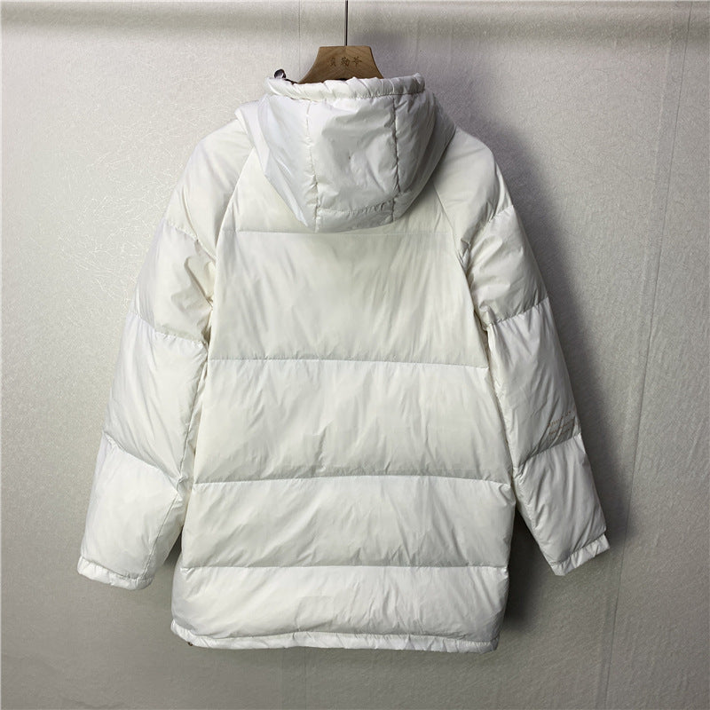 Women Winter Coats Puffer Jacket Down Coat Hooded Down Jacket Women's Mid-Length Thickened White Duck Down