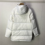 Women Winter Coats Puffer Jacket Down Coat Hooded Down Jacket Women's Mid-Length Thickened White Duck Down