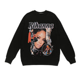 Mens Fall Outfits Sweater Men and Women Hiphop High Street Couple Retro Portrait