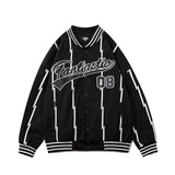 Mens Fall Outfits Retro Alphabet Embroidered Baseball Uniform Coat Men Baggy Casual Jacket