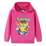 Children Pokemon Pikachu Hoodie Spring and Autumn Boys and Girls Cotton Hooded Sweater