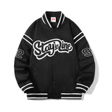 White Varsity Jacket Fall Men's Jackets Embroidered Baseball Uniform Coat for Men Loose Couple Outfit