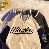 Brown Varsity Jacket Fall Jacket Men's Fashionable All-Match Baseball Uniform Autumn Jacket