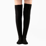 Winter Thick Knit Thigh High Socks Long Stockings Boot Autumn and Winter Knitting over the Knee Stockings
