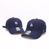 Dodgers and Yankees Baseball Cap 47brand Baseball Cap Women Navy Blue Soft Top Embroidered Peaked Cap Casual