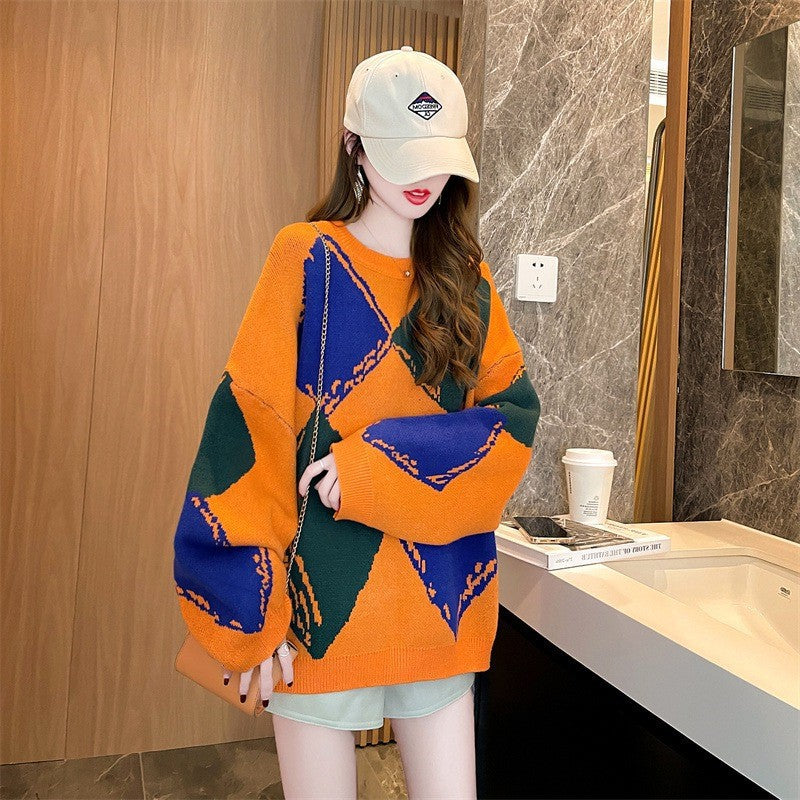 Preppy Aesthetic Sweater Vintage Sweater Female Pullover Autumn