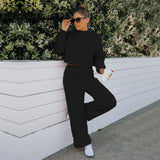 Women Fall Outfits Autumn and Winter Double-Sided Velvet Top Suit Home Wear Trousers Two-Piece Set