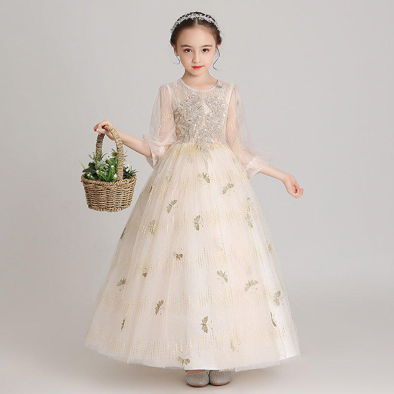 Princess Charlotte Flower Girl Dress Princess Dress Wedding Host Costume for Piano Performance