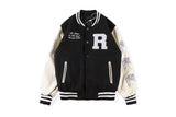 Brown Varsity Jacket Hip Hop Embroidered Skull Printed Men's and Women's Couple Baseball Uniform Cotton Jacket Jacket