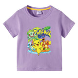 Children Pokemon Pikachu T Shirt Short Sleeve Cotton T-shirt Casual Sports