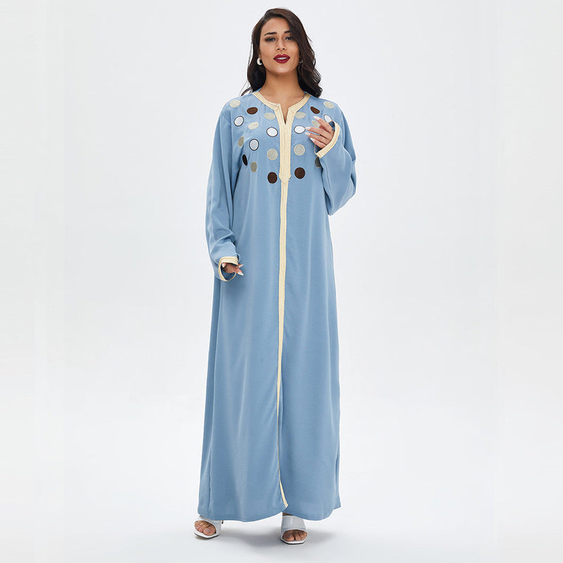 Muslim Women Stylish Kashibo Abaya Muslim Ladies Long Gown Islamic Clothing Jilbab Jalabiya Casual Loose Solid Color Dress