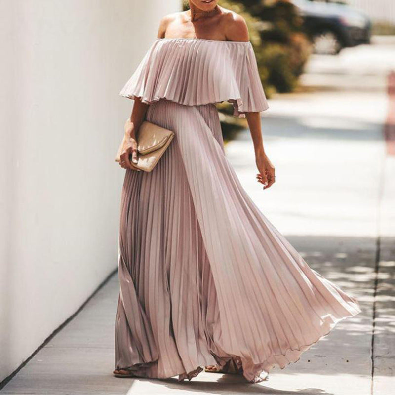 Lady Gaga Dress Sexy Exposed Pleated Chiffon Party Formal Dress