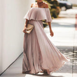 Lady Gaga Dress Sexy Exposed Pleated Chiffon Party Formal Dress