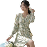 Aesthetic Dress Spring V-neck Floral Dress