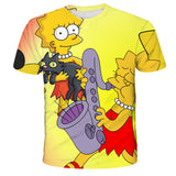 Homer Simpson Shirt Summer Printed Loose Pullover Short Sleeve