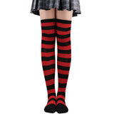 Winter Chunky Cable Thick Knit Thigh High Socks Long Stockings Boot Christmas Stockings Striped Hold-Ups Female Stockings