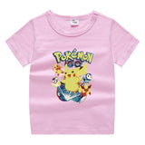 Children Pokemon Pikachu T Shirt Summer Clothing Short Sleeve T-shirt Cotton Leisure Sports