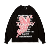 Mens Fall Outfits Long-Sleeved T-shirt Male and Female Trendy Brand Autumn and Winter Couple's Bottoming Shirt Graffiti Top