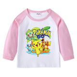 Children Pokemon Pikachu Hoodie Cotton Long Sleeve T-shirt Neutral Spring and Autumn