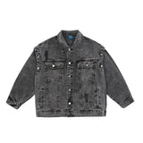 Men Denim Coat Jean Jackets Washed Make Old Ripped Denim Jacket Men's Detachable Sleeve Two-Way Wear Vest Coat Loose Lapels Jacket