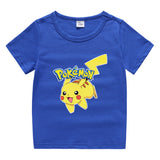 Children Pokemon Pikachu T Shirt Cotton Short Sleeve round Neck T-shirt Casual Sports