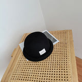 Beanies Solid Color Curling Dome Bucket Hat Women's Spring and Summer Cotton and Linen Painter Cap