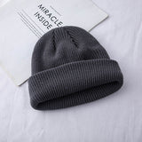Toboggan Hat Women's Trendy Autumn and Winter Knitted Woolen Cap Winter