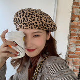 Leopard Fur Hat Beret