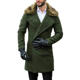 Blade Runner Jacket Men's Fur Collar Long Sleeve Coat Trench Coat