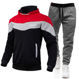 Balmain Hoodie & Sweatpant 2 Piece Set Men's Casual Patchwork Sweatshirt Hoodie Trousers Sports Suit Autumn and Winter