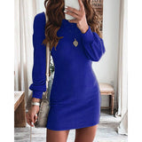 Winter Formal Dresses Solid Color Backless Siamese Mid-Rise Mini Dress