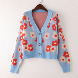 Preppy Aesthetic Sweater Knitted Cardigan for Women Autumn and Winter Loose Fashion