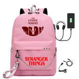 Stranger Things Hellfire Club Backpack Stranger Things Printed USB Backpack Student School Bag