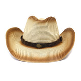 Straw Cowboy Hats Men Women Spray Paint Straw Cowboy Hat Beach Hat Outdoor Sun Hat
