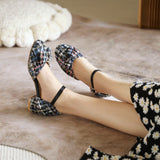 Flat Dress Sandals Spring and Summer Low Heel Buckle Bow Sandals for Women