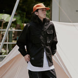 White Varsity Jacket Autumn Men's Fishing Jacket Casual Multi-Pocket Workwear Jacket Men's Jacket