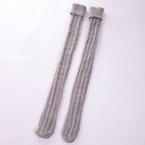 Winter Chunky Cable Thick Knit Thigh High Socks Long Stockings Boot Solid Color Knitted over the Knee Bunching Socks